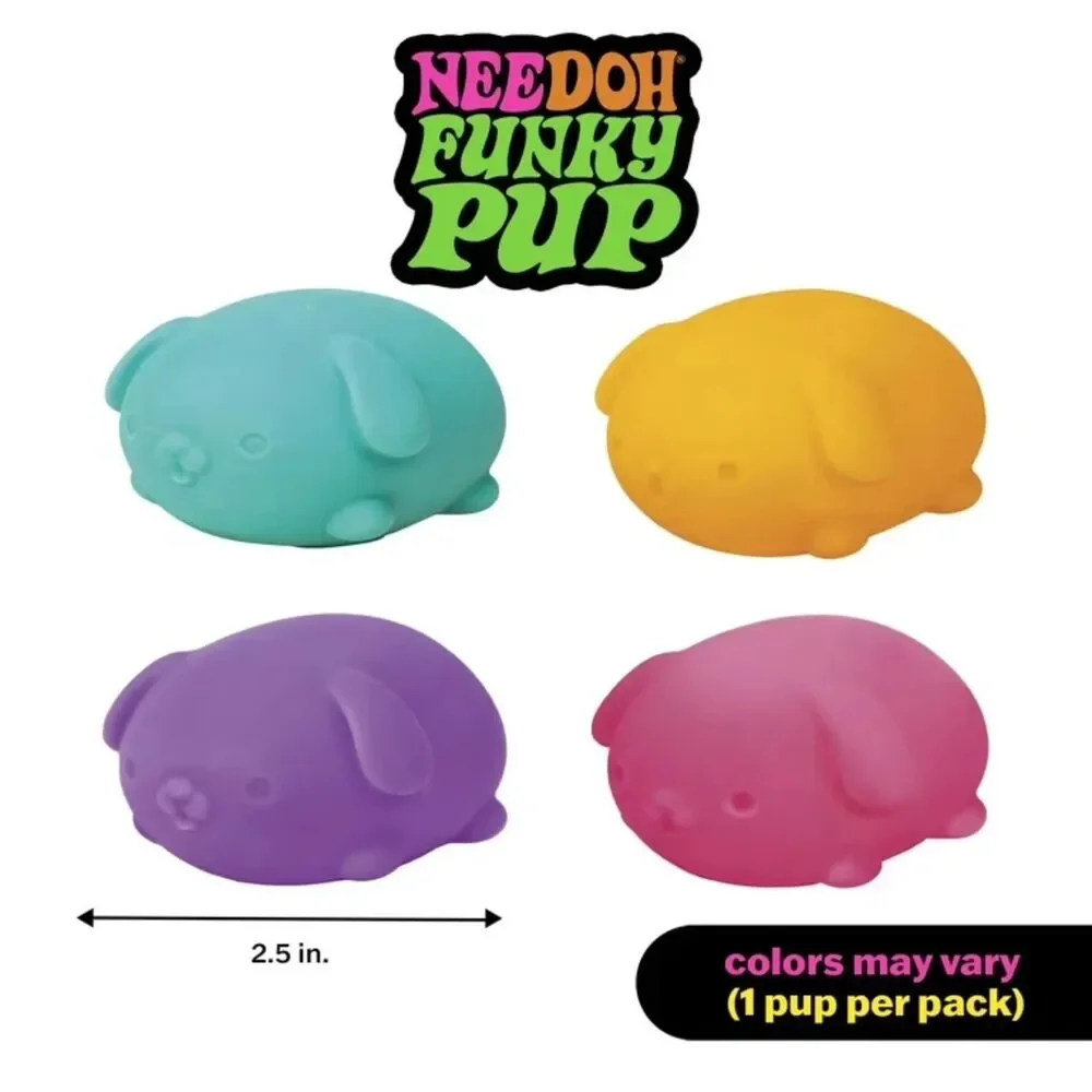 Schylling Official Needoh Funky Pup Squishy Nee doh Pink
